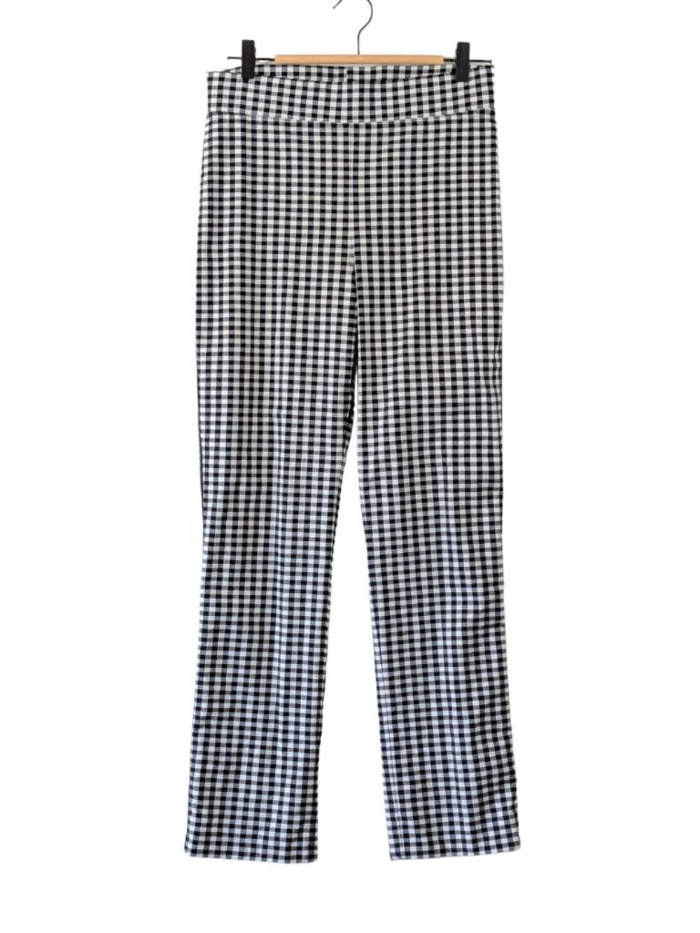 Joseph Ribkoff Size 8 Gingham Check Tuxedo Stripe Pull-On Pants